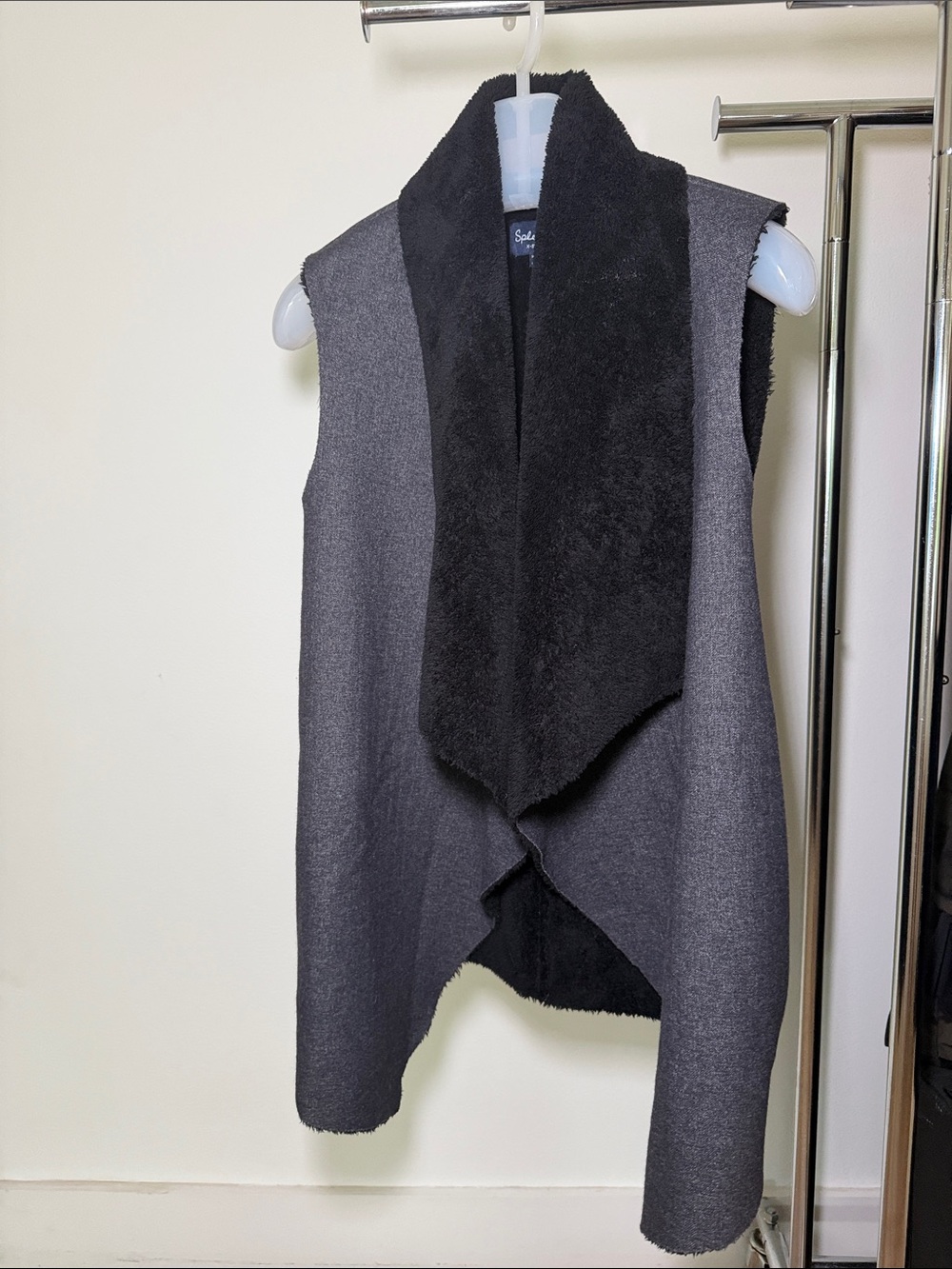 Splendid Gray Vest with Black Shawl Collar